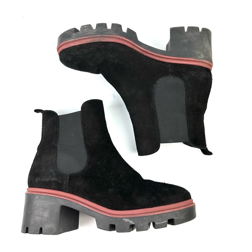 Antonio De Faria Chelsea Ankle Boots 9 Suede Platform Lug Sole Bootie Chunky